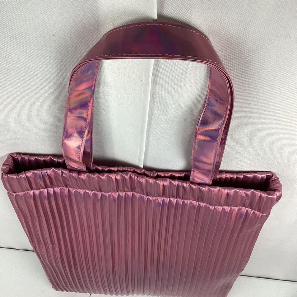 Urban Outfitters Metallic Holographic Pink Large Tote Bag Vegan One Size - Picture 7 of 8